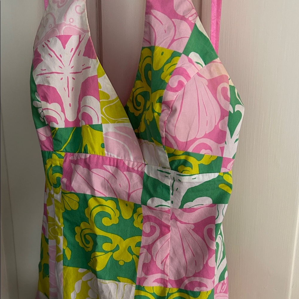 Colorful Halter Patchwork Dress - Picture 2 of 5